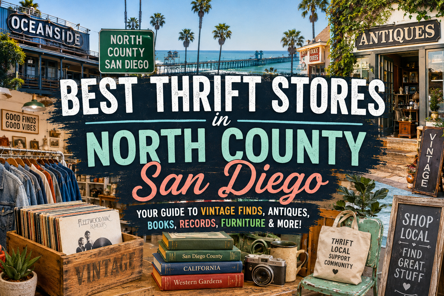 Vintage and thrift shopping scene in North County San Diego
